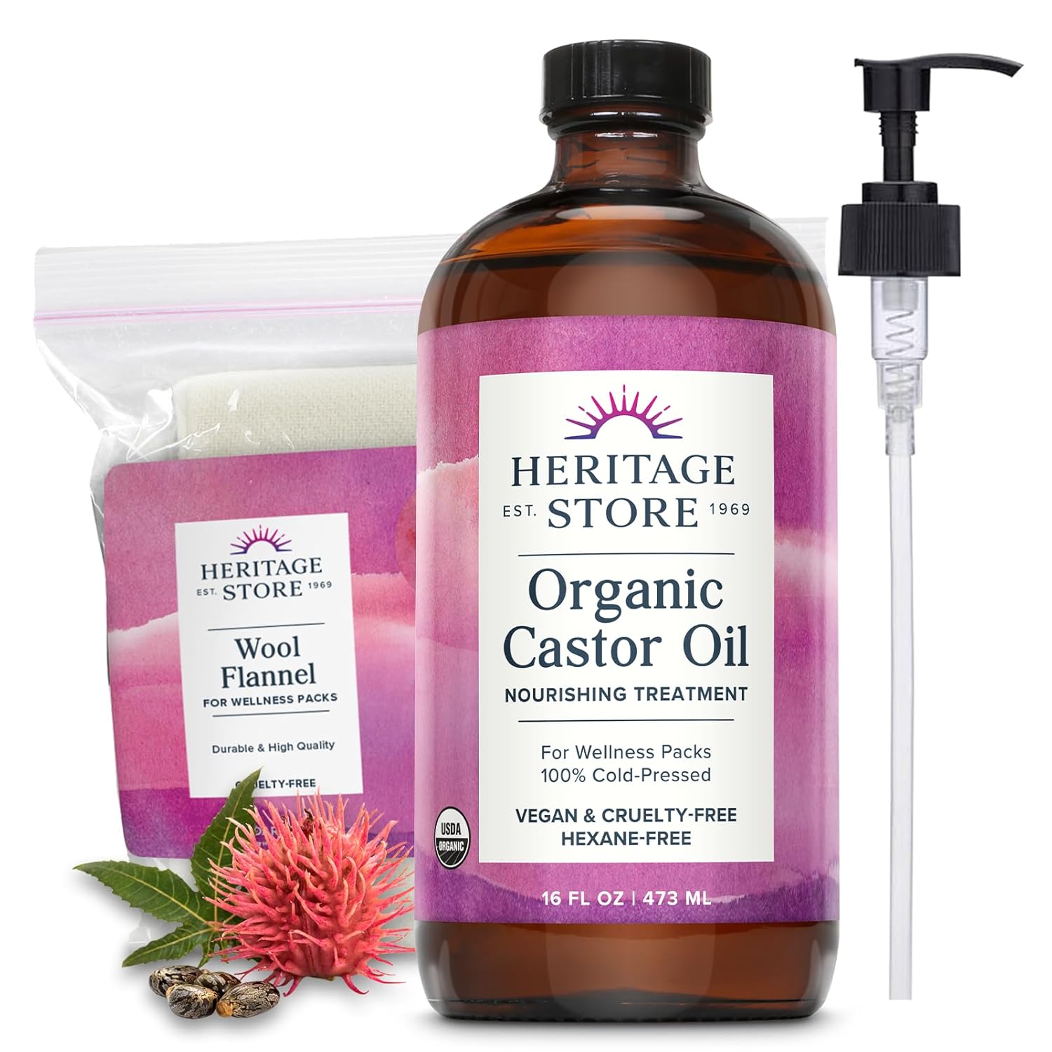 Thumbnail 6 de Heritage Store Organic Castor Oil 32 oz for Hair & Skin