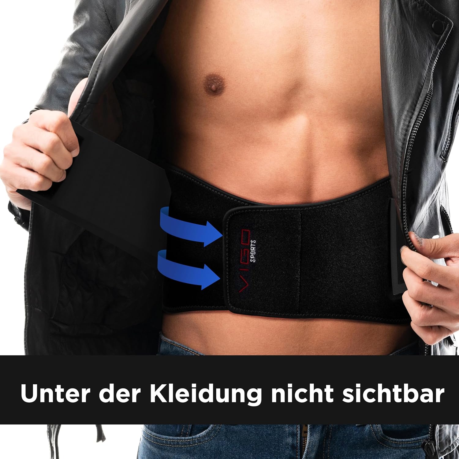 Thumbnail 6 de VIGO SPORTS Rückenbandage (waschmaschinenfest) – wärmender Nierengurt mit Stützzonen gegen Rückenschmerzen