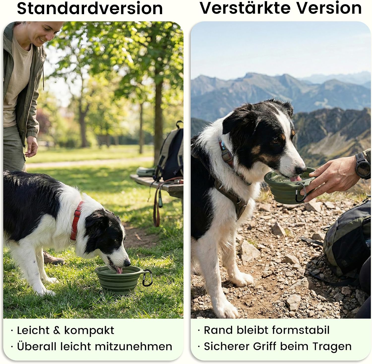 Detalle 2 de OHMO Hundenapf faltbar mit Edelstahlring 800 ml