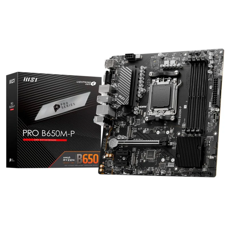 Detalle de MSI PRO B650M-P: placa base compacta para productividad y rendimiento con DDR5