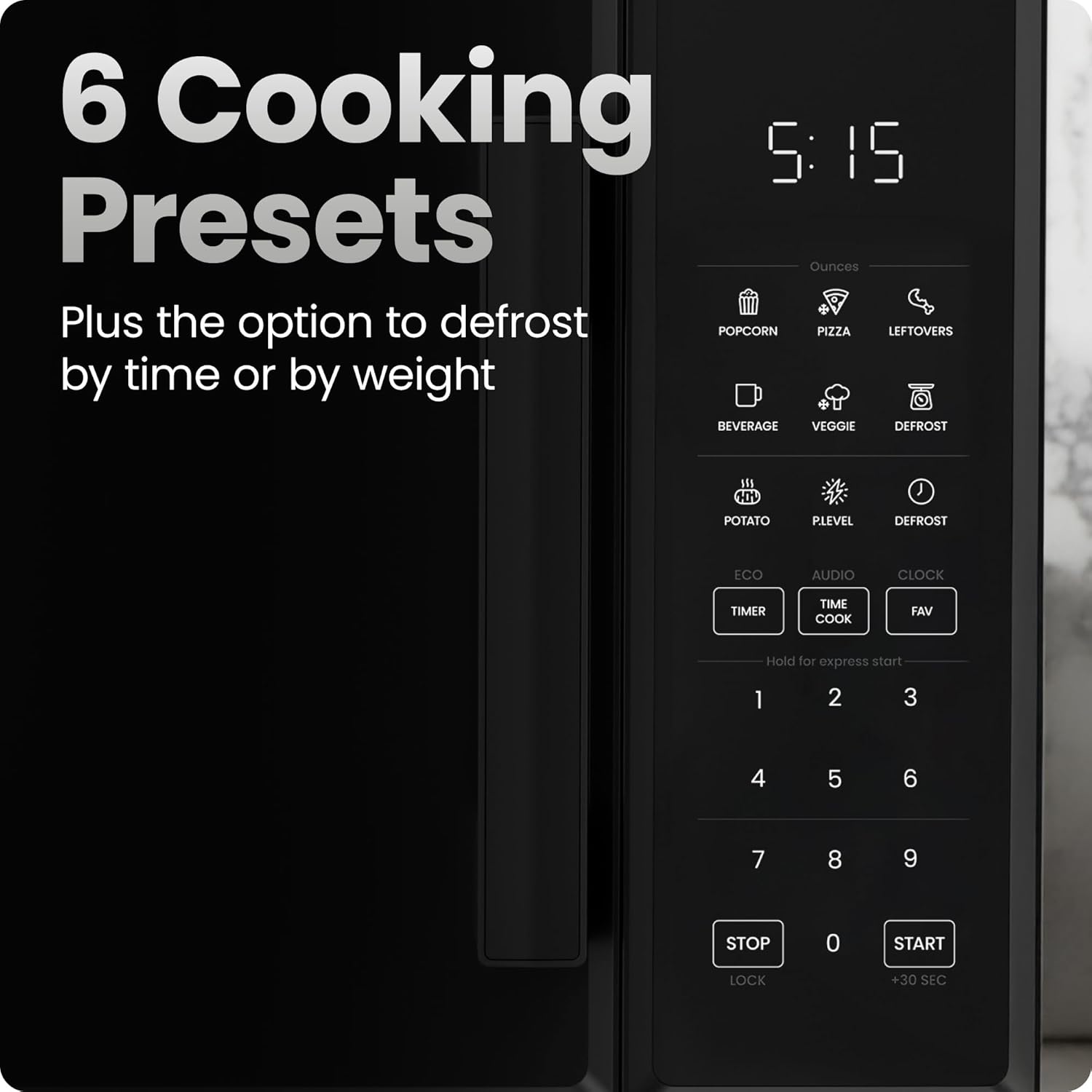 Thumbnail 2 de Chefman Countertop Microwave Oven 0.9 Cu. Ft with 900 Watts
