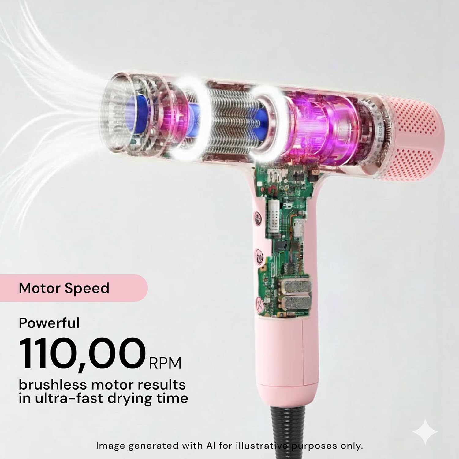 Thumbnail 2 de L’ange Hair HauteAir Digital Professional Hair Dryer (LED display, brushless motor, negative ion, self-cleaning) – Blush