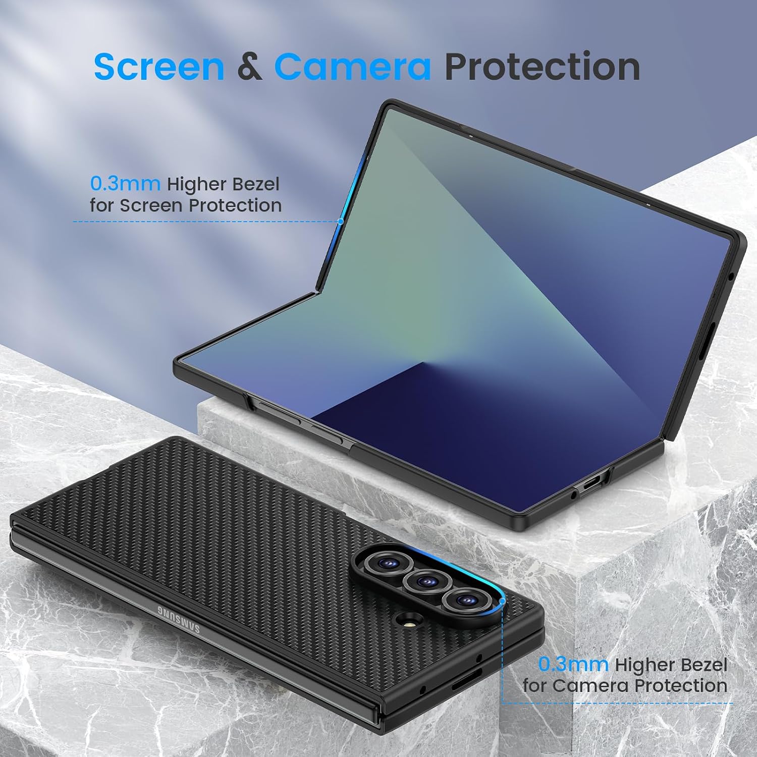 Detalle de HWeggo Magnetic Case for Z Fold 7 with Privacy Screen Protector