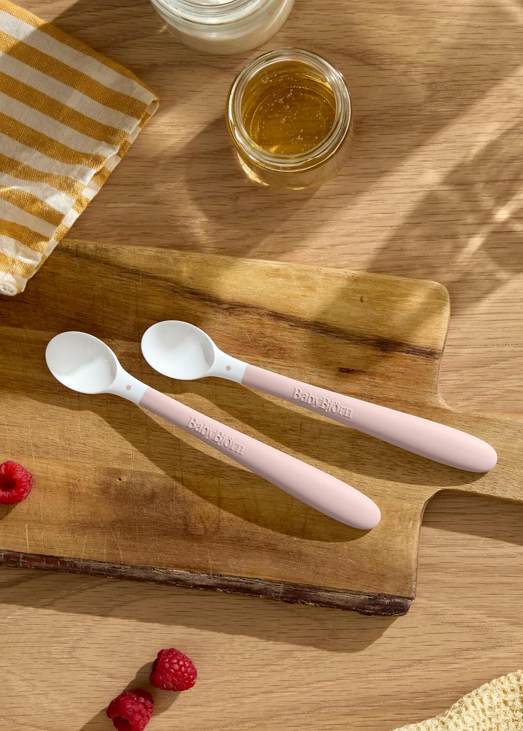 Detalle 2 de BabyBjörn Cucchiaio per la Pappa, 2 pezzi – Rosa chiaro