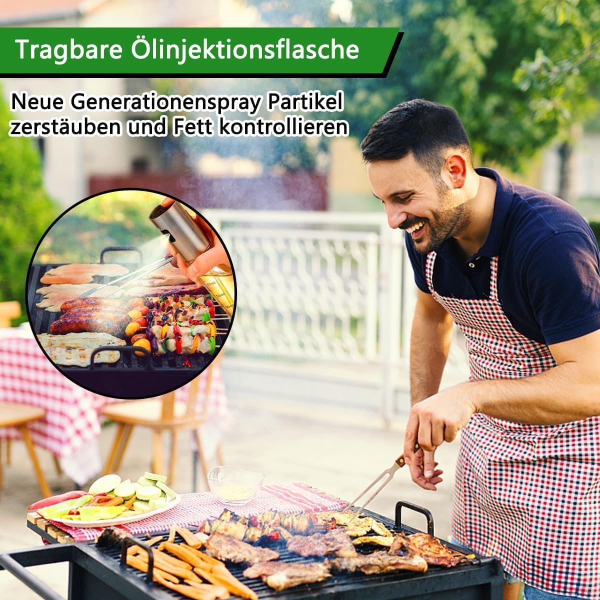 Detalle de BETA NOBLE verstärkte Ölsprüher zum Kochen (2 Stück) – Öl Sprühflasche für Salat, Grillen & Backen