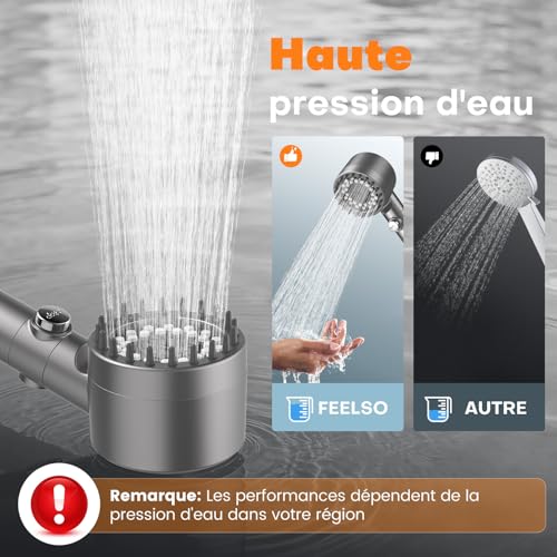 Thumbnail 4 de FEELSO Pommeau de Douche Anti Calcaire - Filtre à 15 Couches, Haute Pression