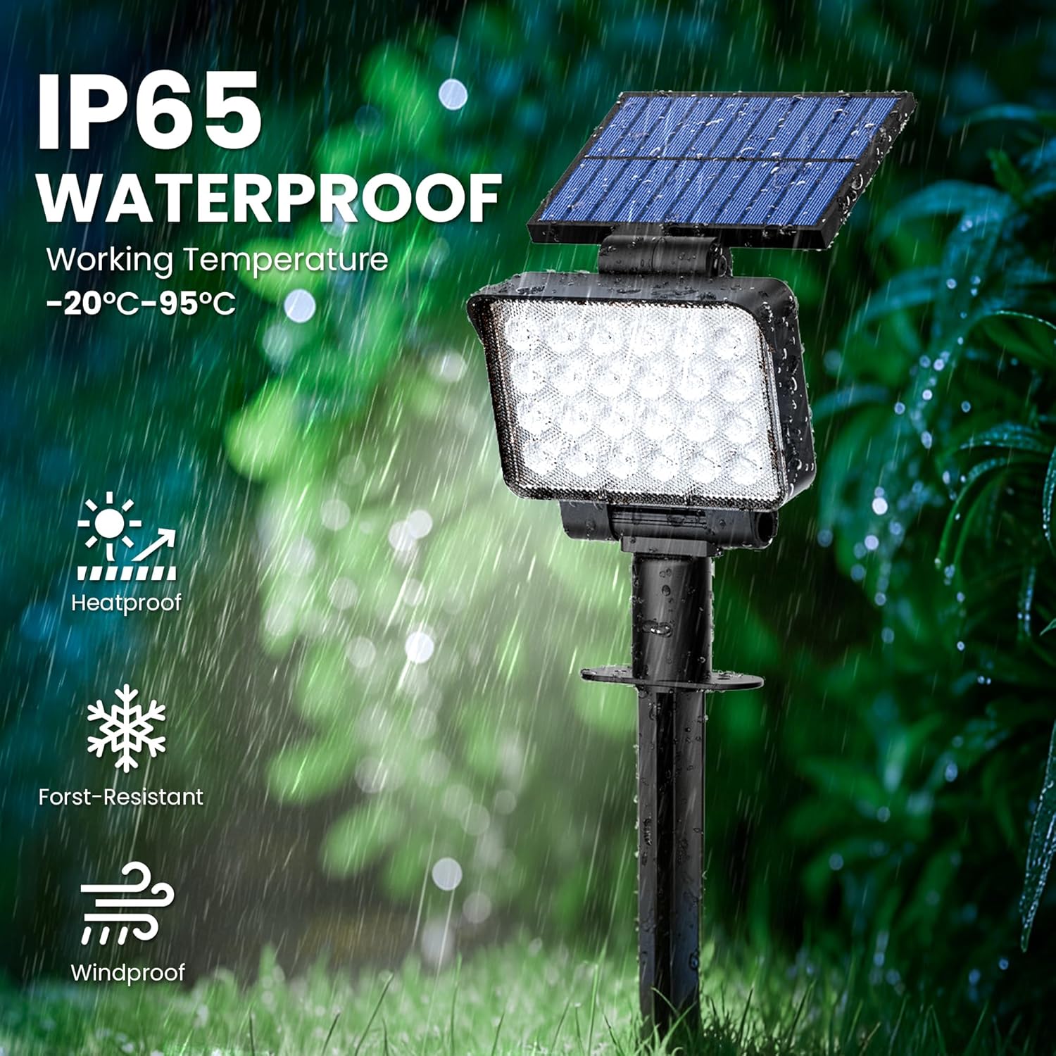 Thumbnail 2 de Solpex Solar Spot Lights Outdoor Garden (4 Pack) – IP65, 24 LEDs, 180° Panel, 3 Brightness Modes