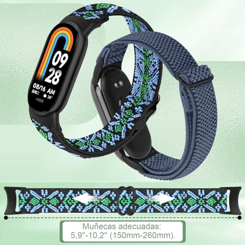 Detalle de BTTNG Correa Elástica de Nylon para Xiaomi Smart Band 8/9/10 – 2 uds.