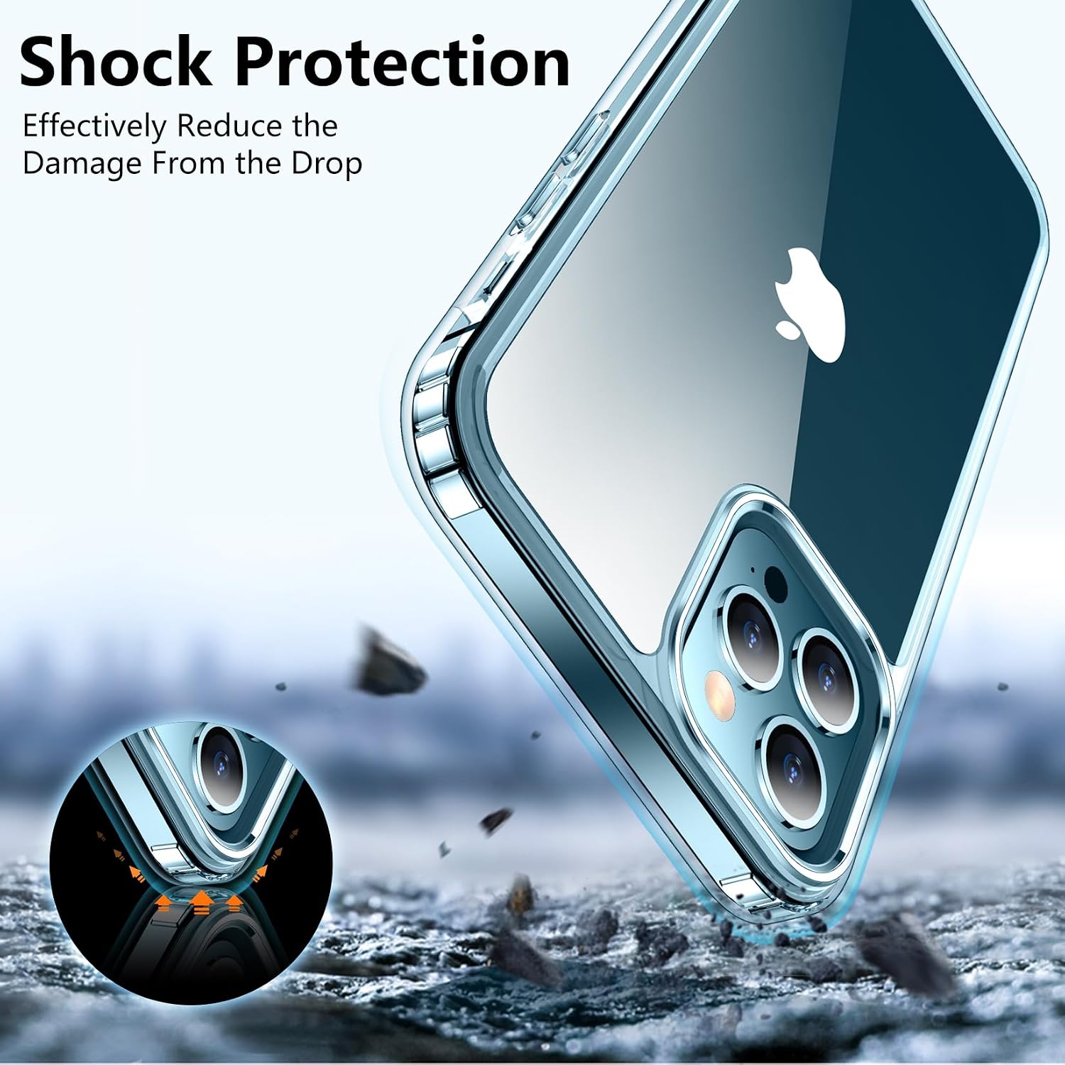Detalle 1 de SPIDERCASE KZ-01 Clear TPU Case for iPhone 12 Pro Max, Slim and Shock-Absorbent