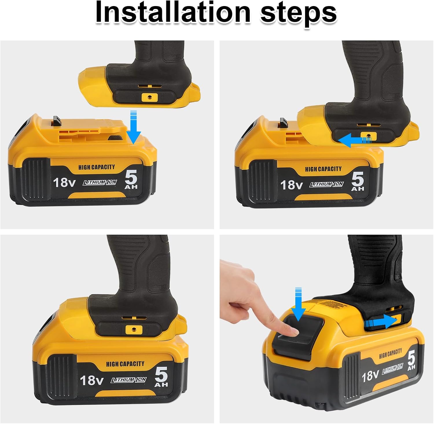 Thumbnail 6 de 2X Waitley Batterie 18V 5.0Ah – Compatible Dewalt DCB184, DCB180, DCB181, DCB182, DCB200, DCB201