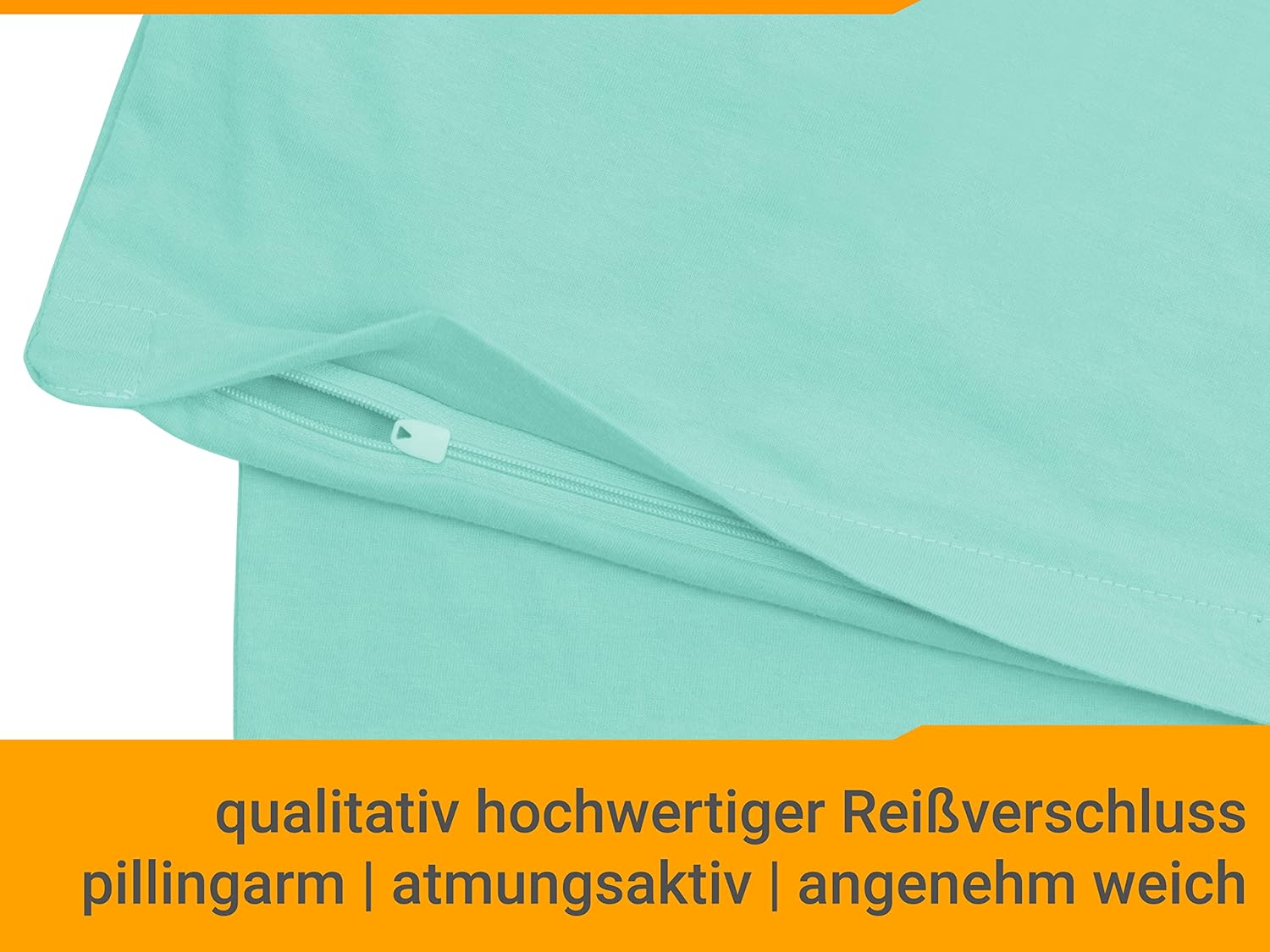 Detalle de Lot de 2 housses de traversin 80x80 en coton jersey mint – certifié Oeko-Tex, douceur et praticité