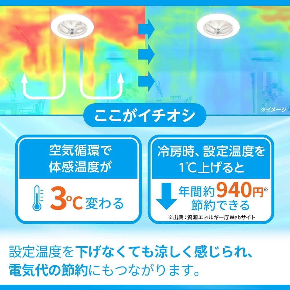 Detalle de ドウシシャ サーキュライト EZシリーズ スイングモデル 6畳 シーリングファンライト
