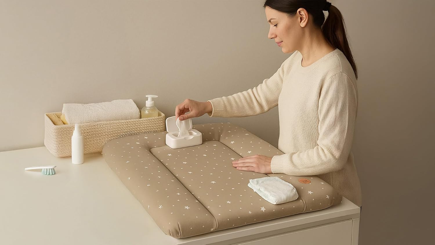 Detalle 2 de Totsy Baby Galaxie B aankleedkussen, waterafstotend polyester, 75 x 72 cm