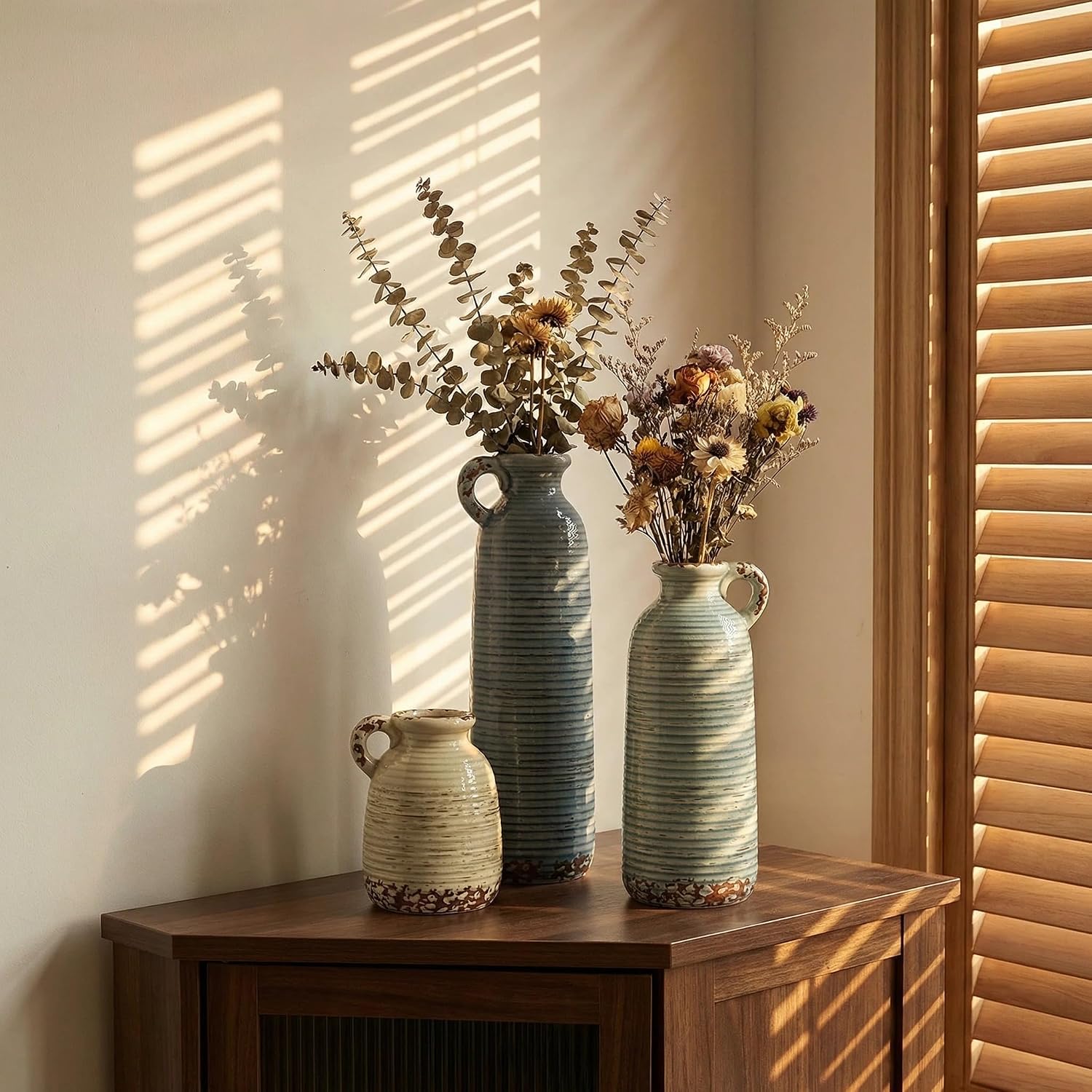 Detalle 2 de LIFESTYLO Ceramic Vase Set of 3