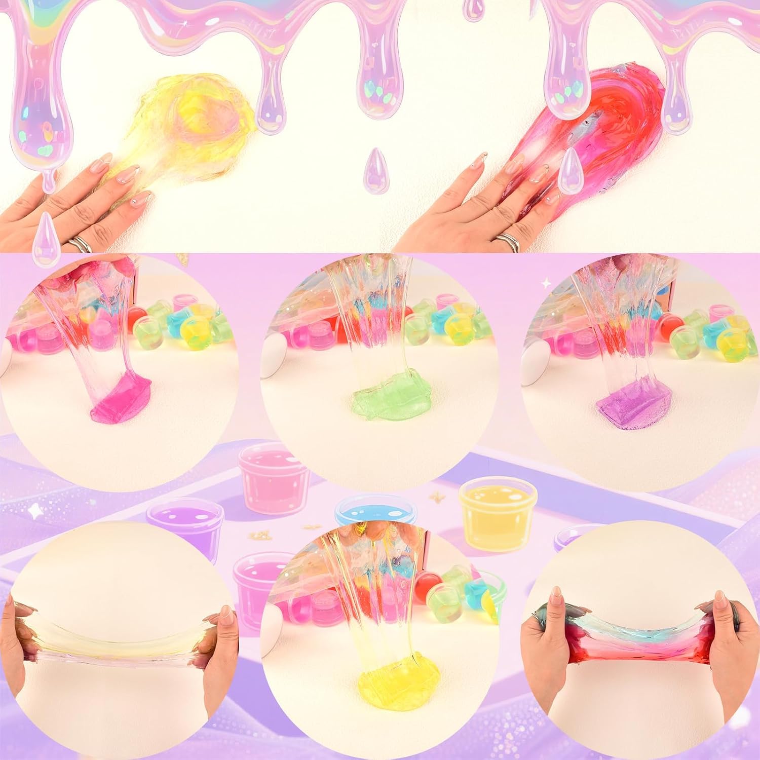 Thumbnail 6 de 24 Pack Mini Slime – Clear, Non-Sticky & Stretchy Party Favour Kit