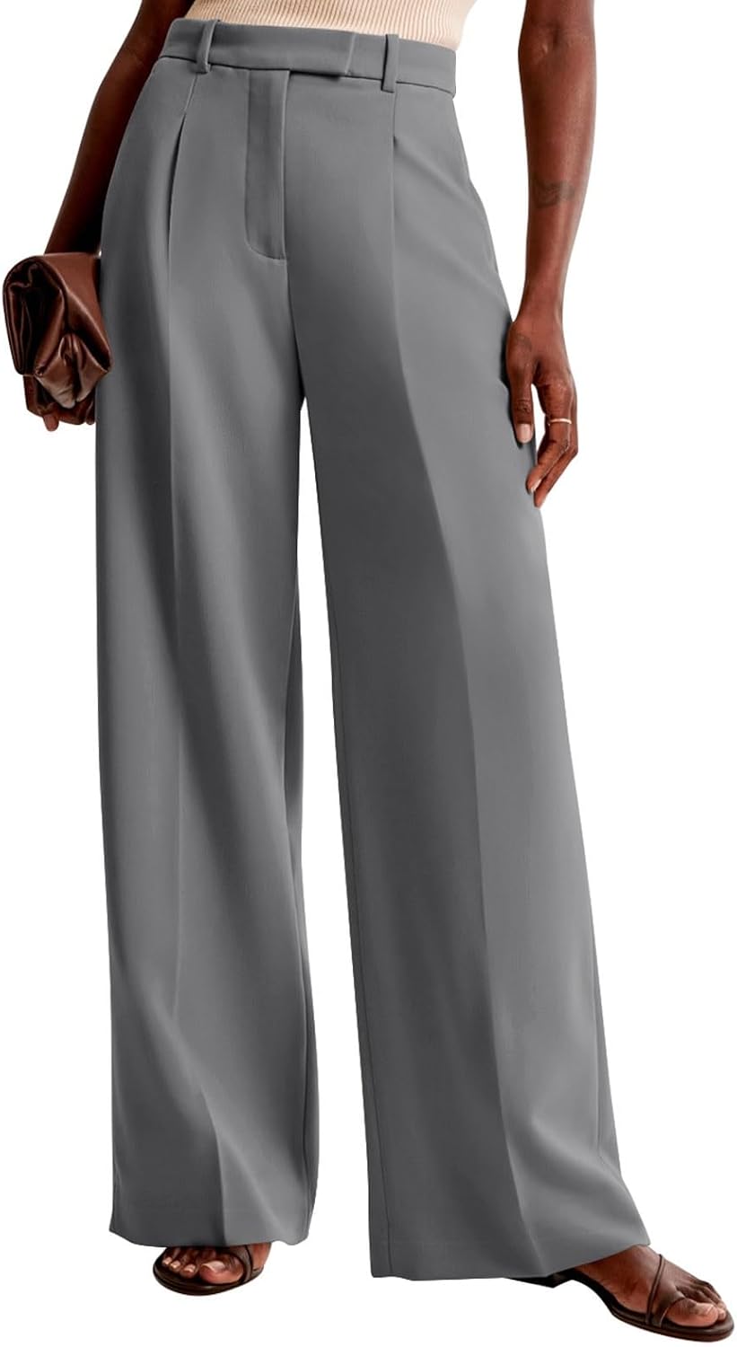 Detalle de NIMIN Women Wide Leg Pants High Waisted Dressy Work Trousers with Pockets