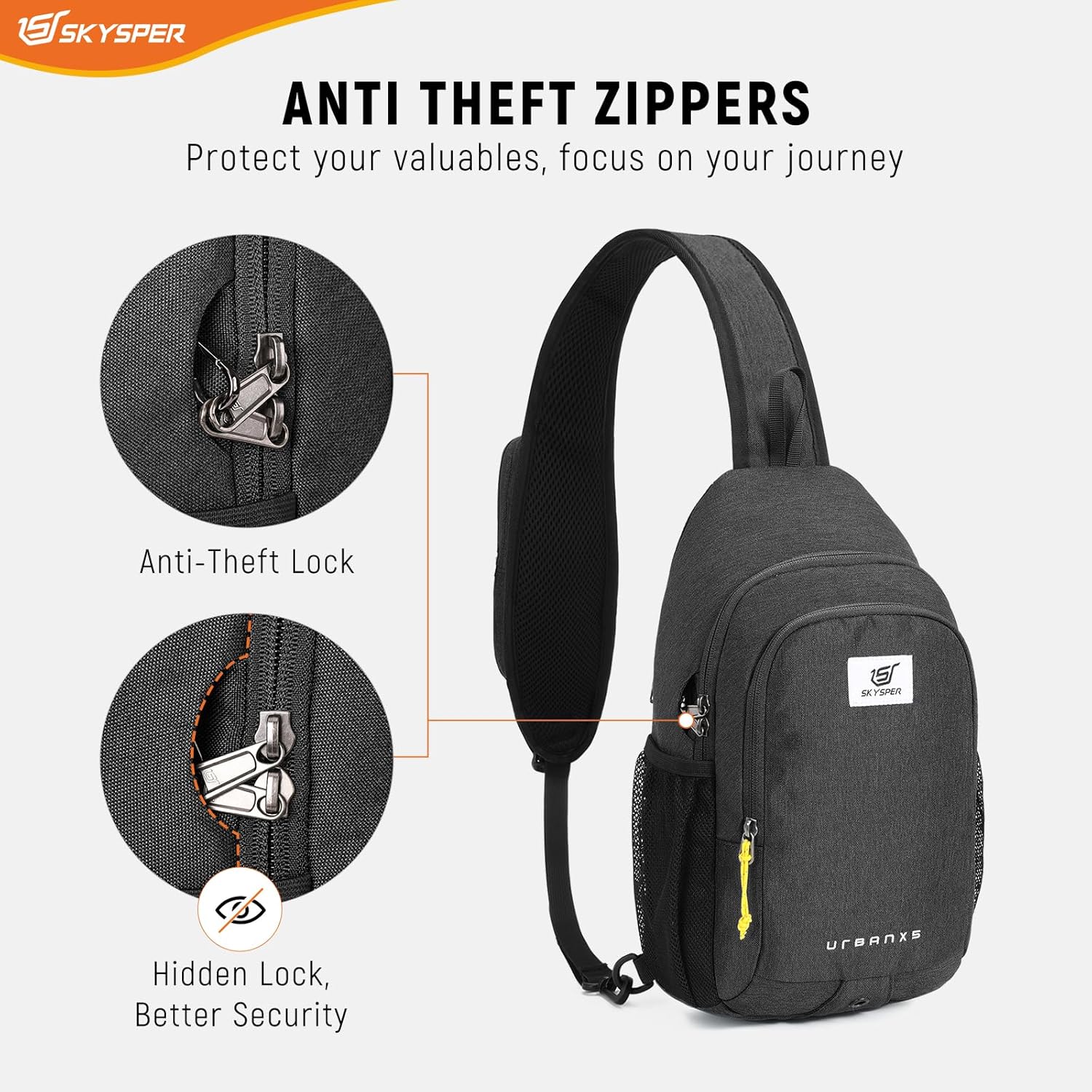 Thumbnail 3 de SKYSPER Sling Bag Anti Theft Crossbody Backpack – RFID, Lightweight & Durable for Hiking