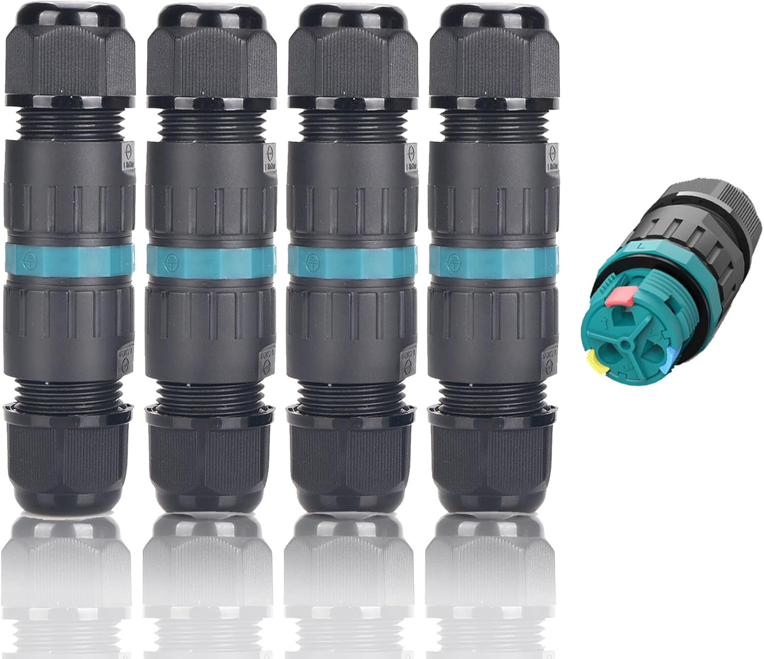 Thumbnail 6 de Wasserdichte Abzweigdose IP68 (Ø5–Ø12 mm) 4-Wege für Außenanlagen – TÜV-geprüft, schwarz