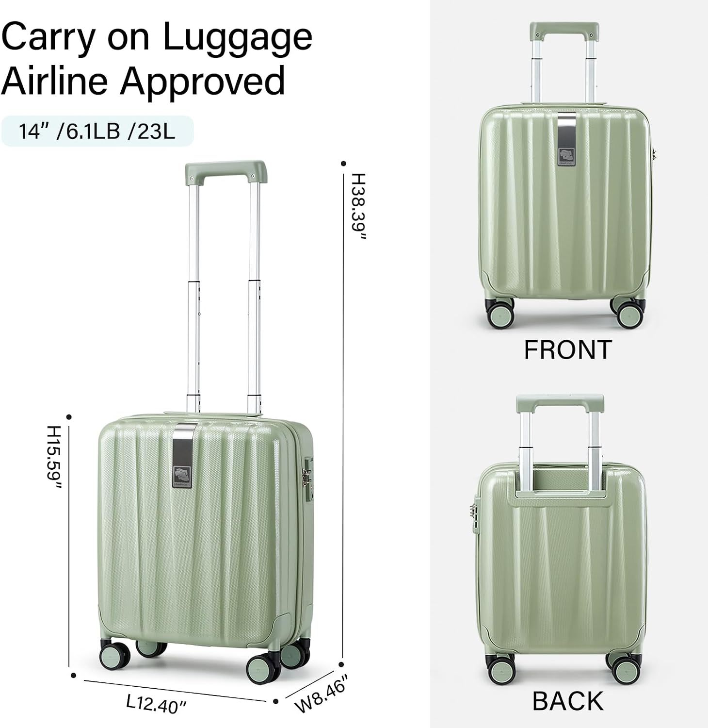 Thumbnail 1 de Hanke 14-Inch Hardshell Cabin Suitcase: Airline-Approved Carry-On with TSA Lock