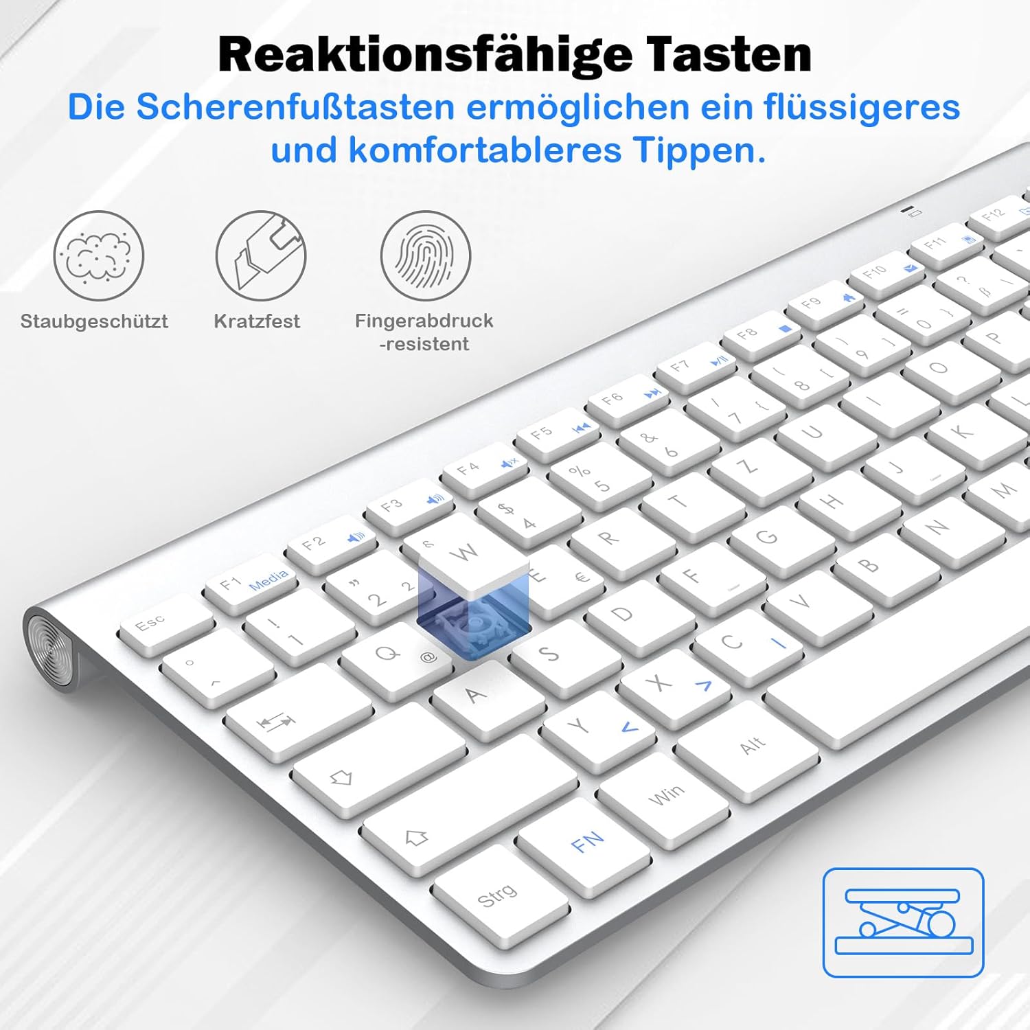Thumbnail 2 de PINKCAT Mini Tastatur & Maus Set – Kabellos, 2.4 GHz, Slim Design, Deutsch QWERTZ
