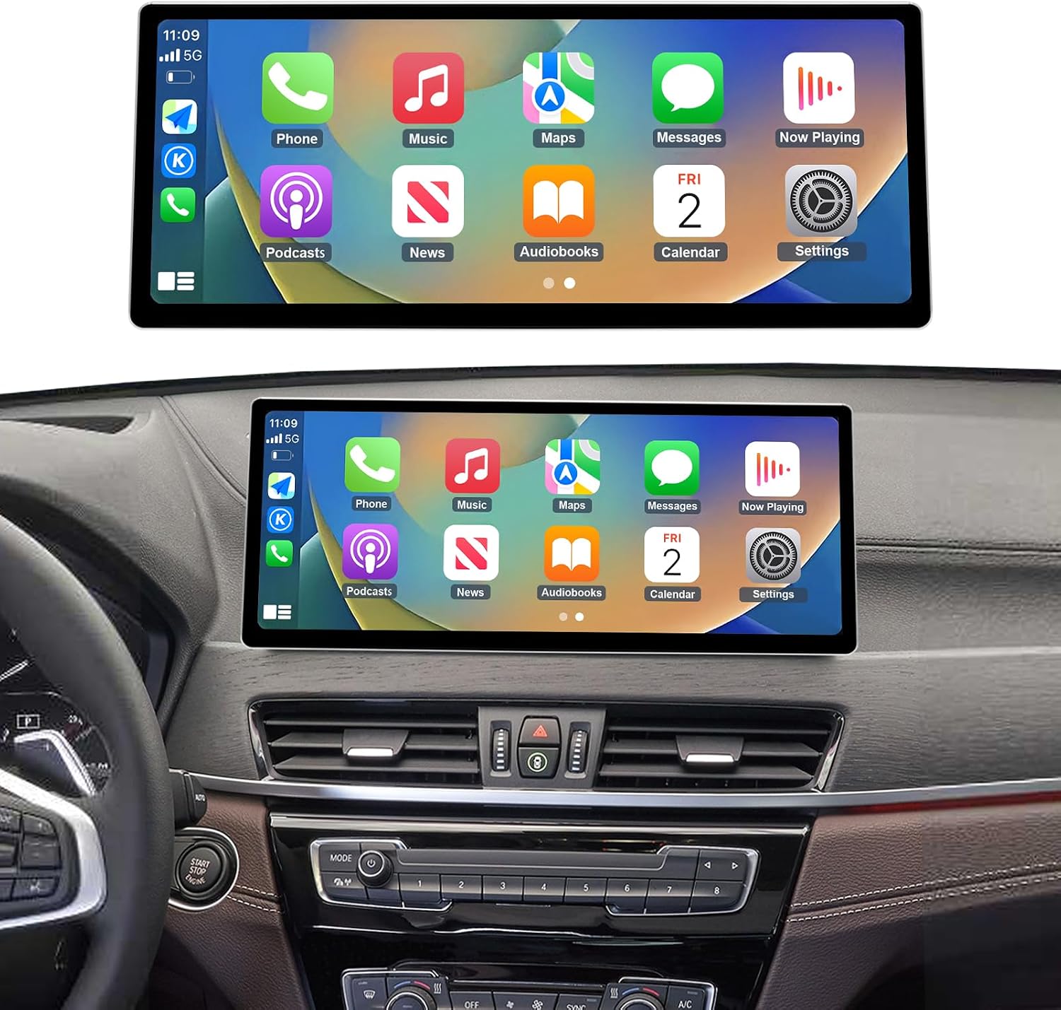 Detalle de Autoradio Ninetom écran tactile 12,3" pour BMW X1 F48 (2016-2022) avec CarPlay et Android Auto sans fil