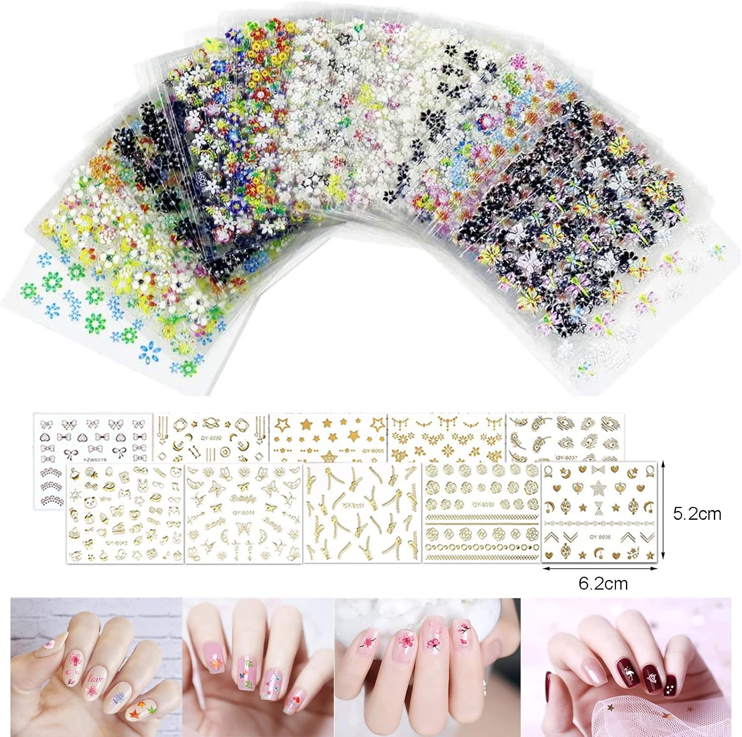 Thumbnail 3 de Olakin Adesivi Unghie 50 Fogli – Dettagli e guida all’uso per nail art 3D autoadesiva
