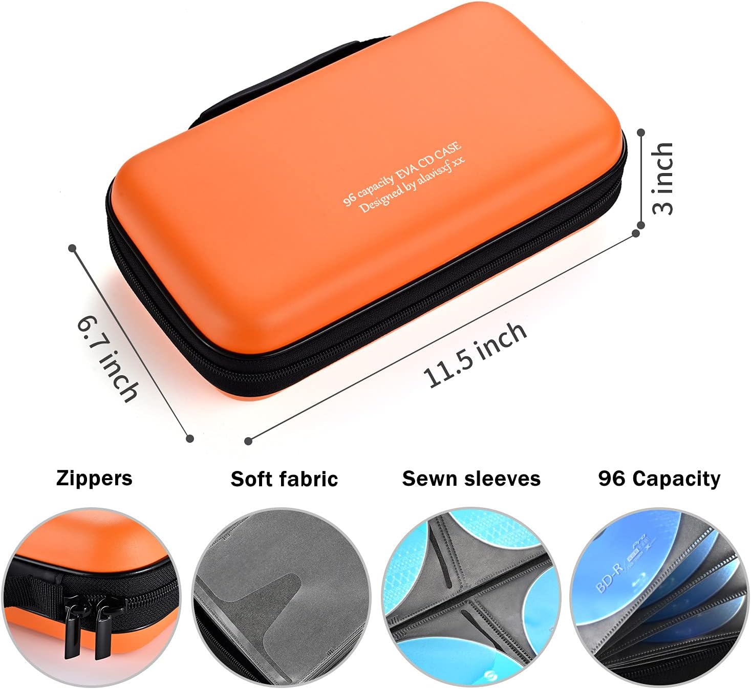 Thumbnail 2 de LIOVODE DVD Case: 48 Capacity EVA CD Case Holder – Portable, Waterproof & Durable