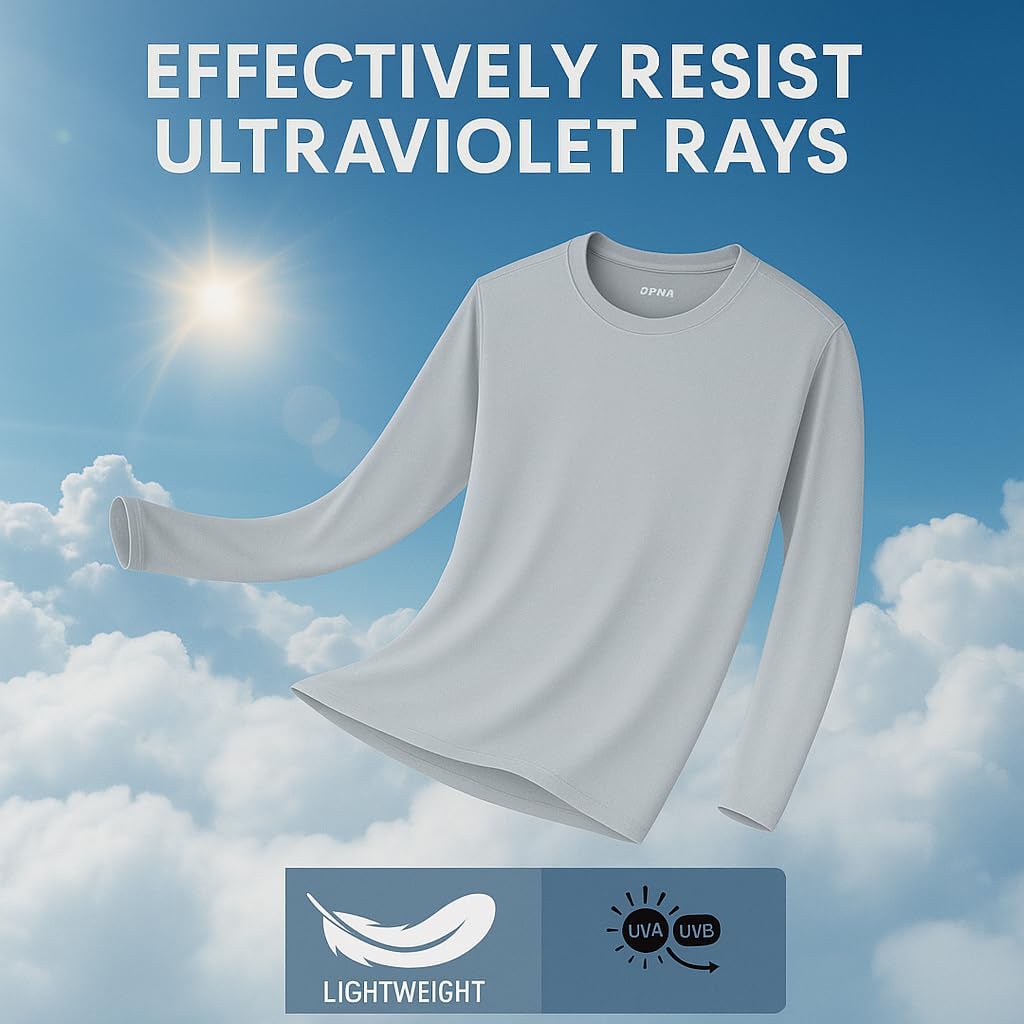 Detalle de Opna Men's Long Sleeve Athletic Shirt, Moisture-Wicking 100% Polyester