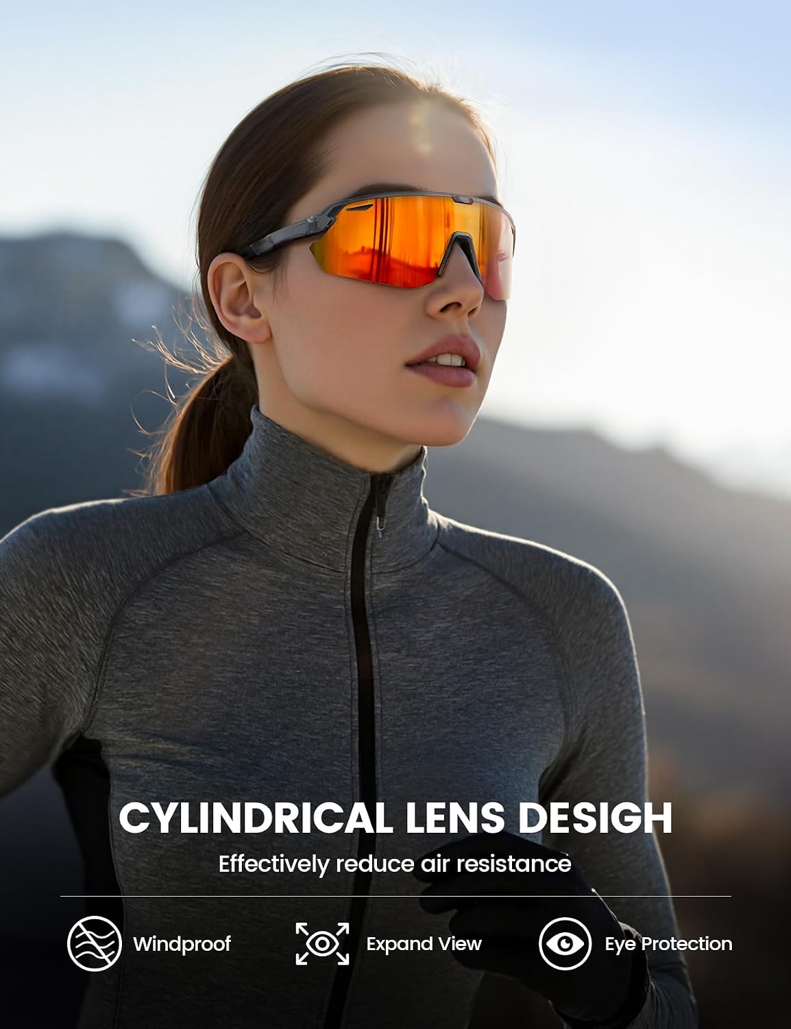 Detalle de Lamicall 24g Polarized Sports Sunglasses – UV400 Protection, Photochromic Lenses