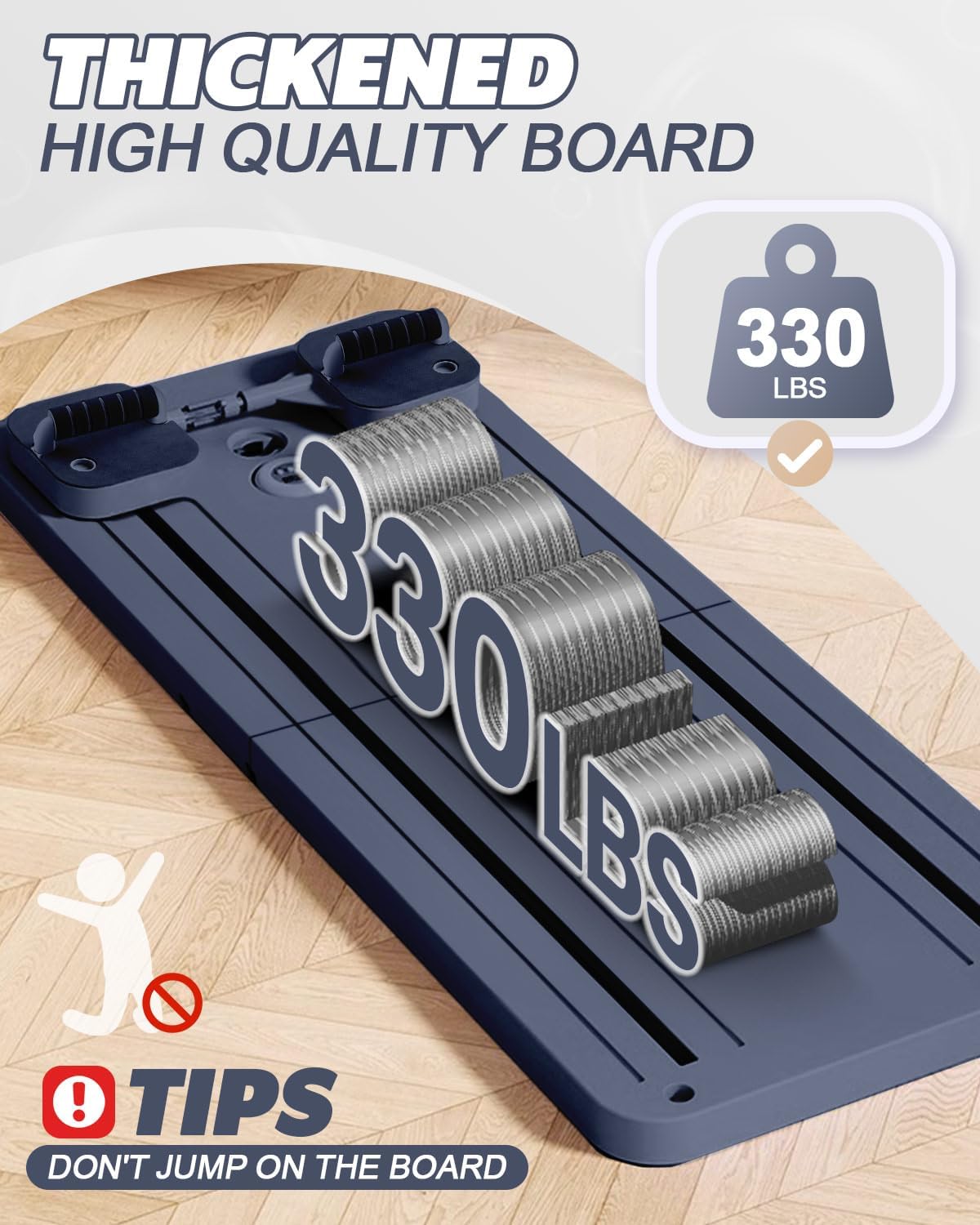 Detalle de Rantizon Ab Roller Board Pilates Board for full-body ab workouts with timer, anti-slip base and foldable design