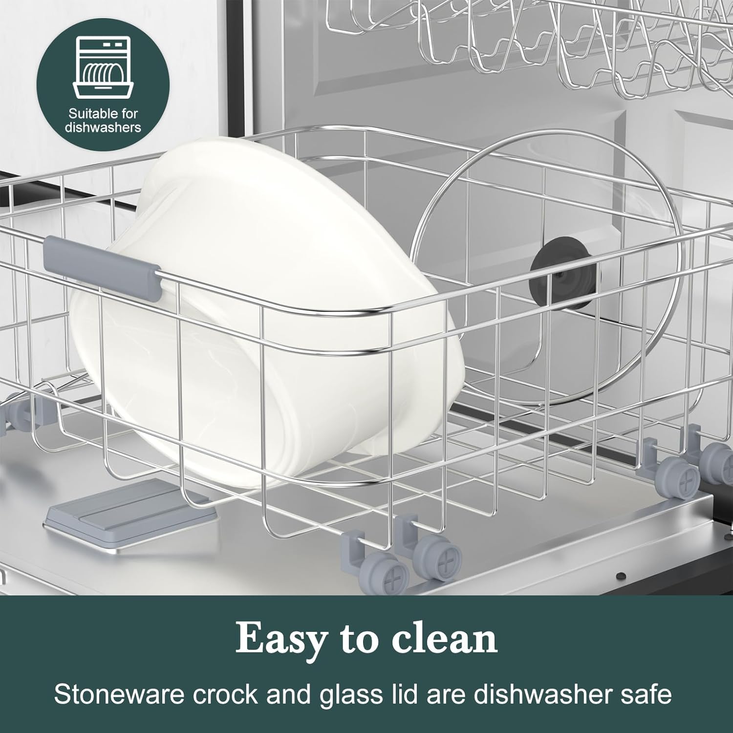 Thumbnail 3 de HOMECOOKIN 8-Quart Programmable Slow Cooker with Timer & Keep Warm (Blue)