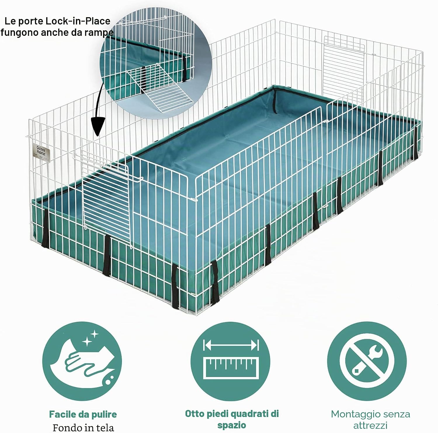 Detalle de MidWest Homes for Pets Gabbia per cavie 171GH: habitat espandibile in PVC lavabile, sicuro e pratico