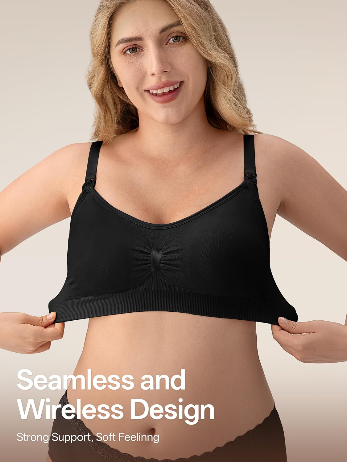 Detalle 1 de habibee Seamless Nursing Bras, 5-Pack Wireless Maternity & Sleep Bras