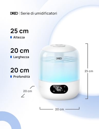 Thumbnail 8 de DREO Umidificatore 3 L a ultrasuoni, 26 dB, ugello 360° e autonomia fino a 30 ore