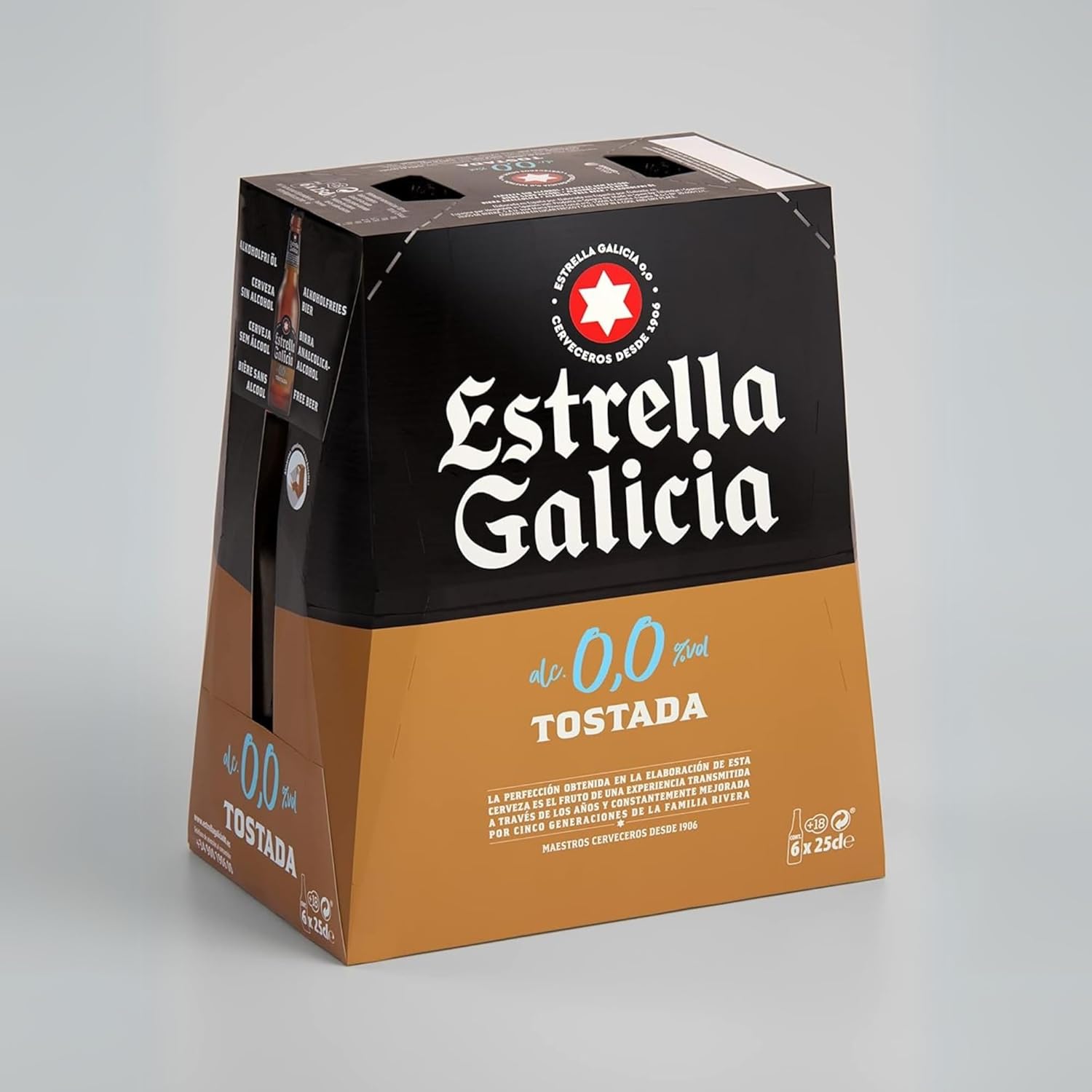 Thumbnail 2 de Estrella Galicia 0,0 Tostada 🍺 Pack 24 x 25cl - Lager sin alcohol