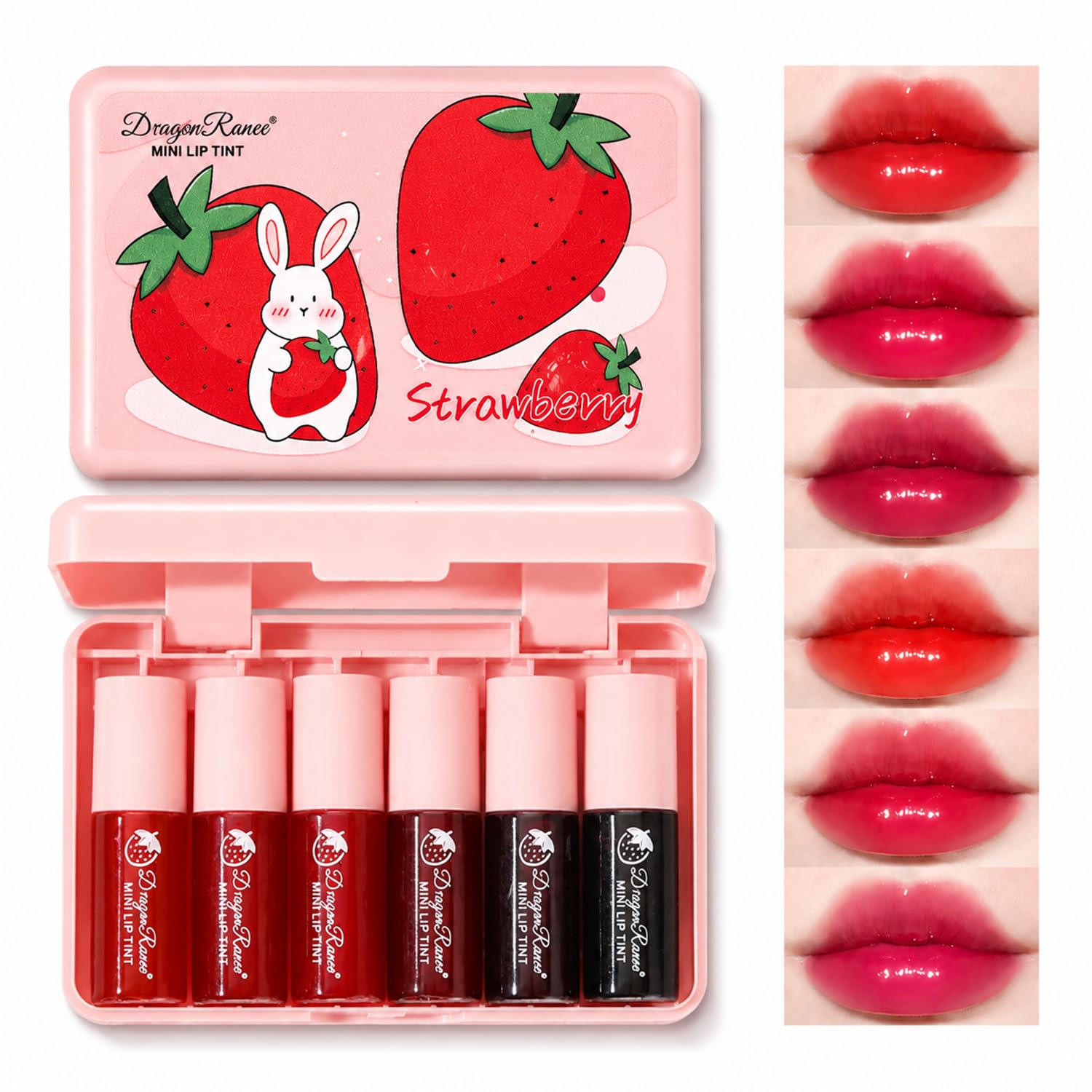 Detalle de Lip Stain: 6 Colors Lip Tint Stain Mini Liquid Lipstick Set