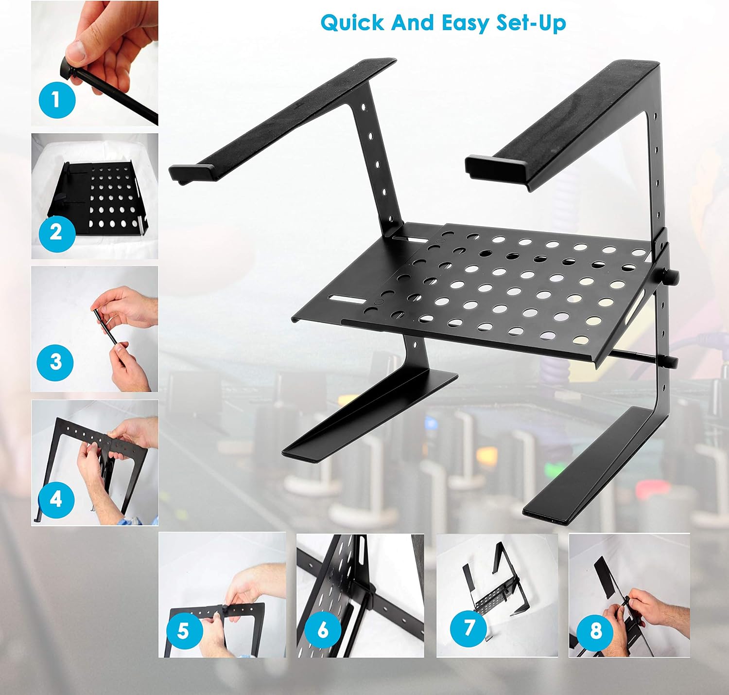 Detalle de Pyle Adjustable Laptop Stand, 8 lb Capacity
