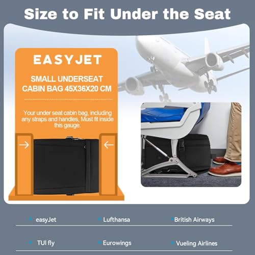 Detalle de Xkdoai 30L Cabin Bag for EasyJet: Compact 45x36x20cm Underseat Backpack