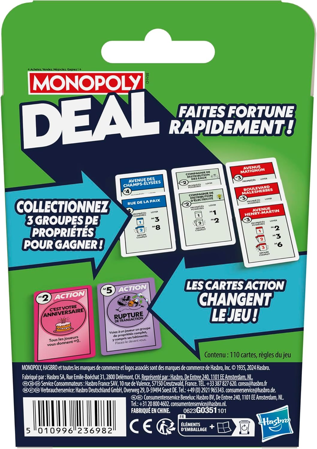 Thumbnail 4 de Monopoly Deal – Jeu de cartes rapide inspiré du Monopoly, dès 8 ans
