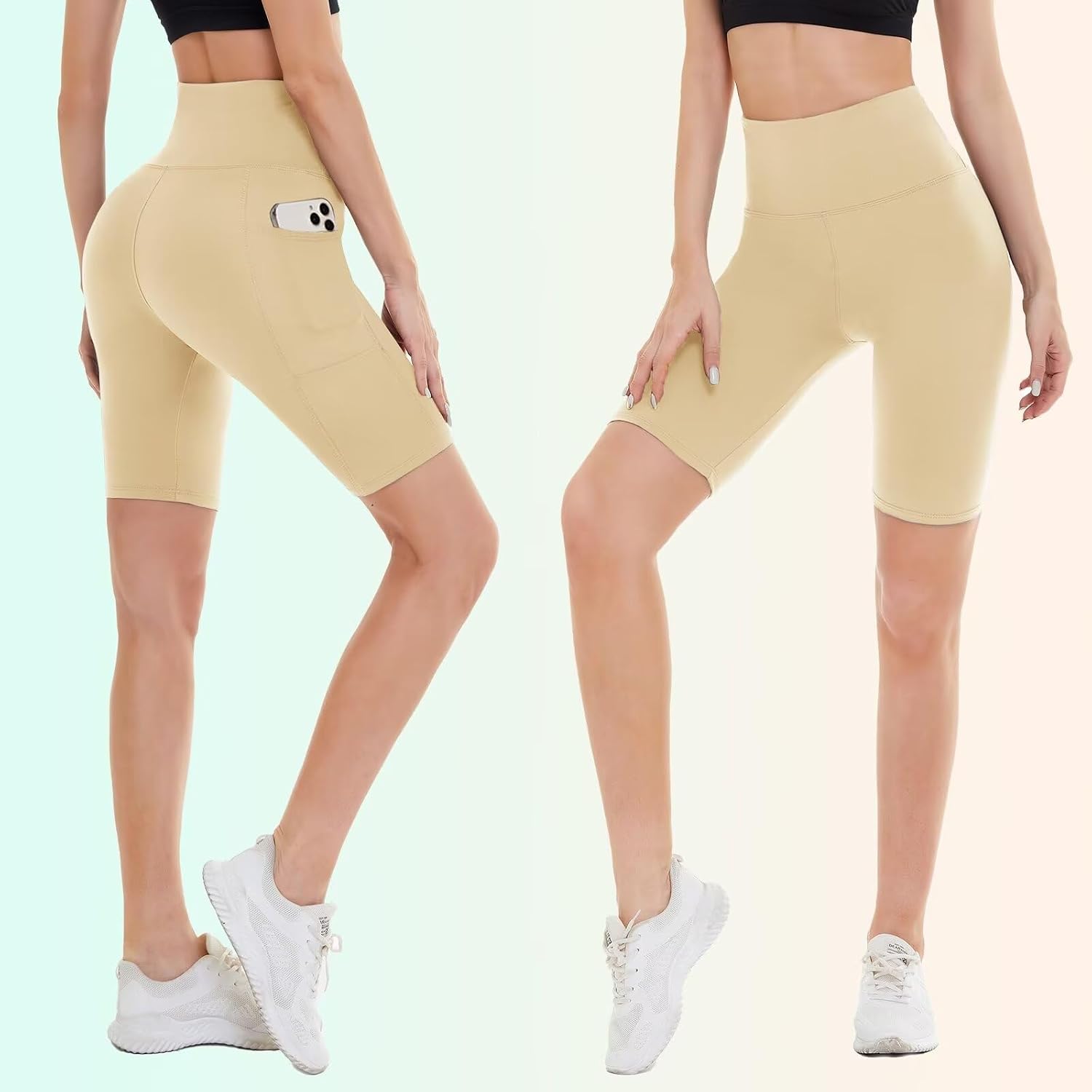Thumbnail 1 de Missluck Radlerhose Damen mit Taschen – Kurze Sporthose, Hohe Taille, Blickdicht, atmungsaktiv