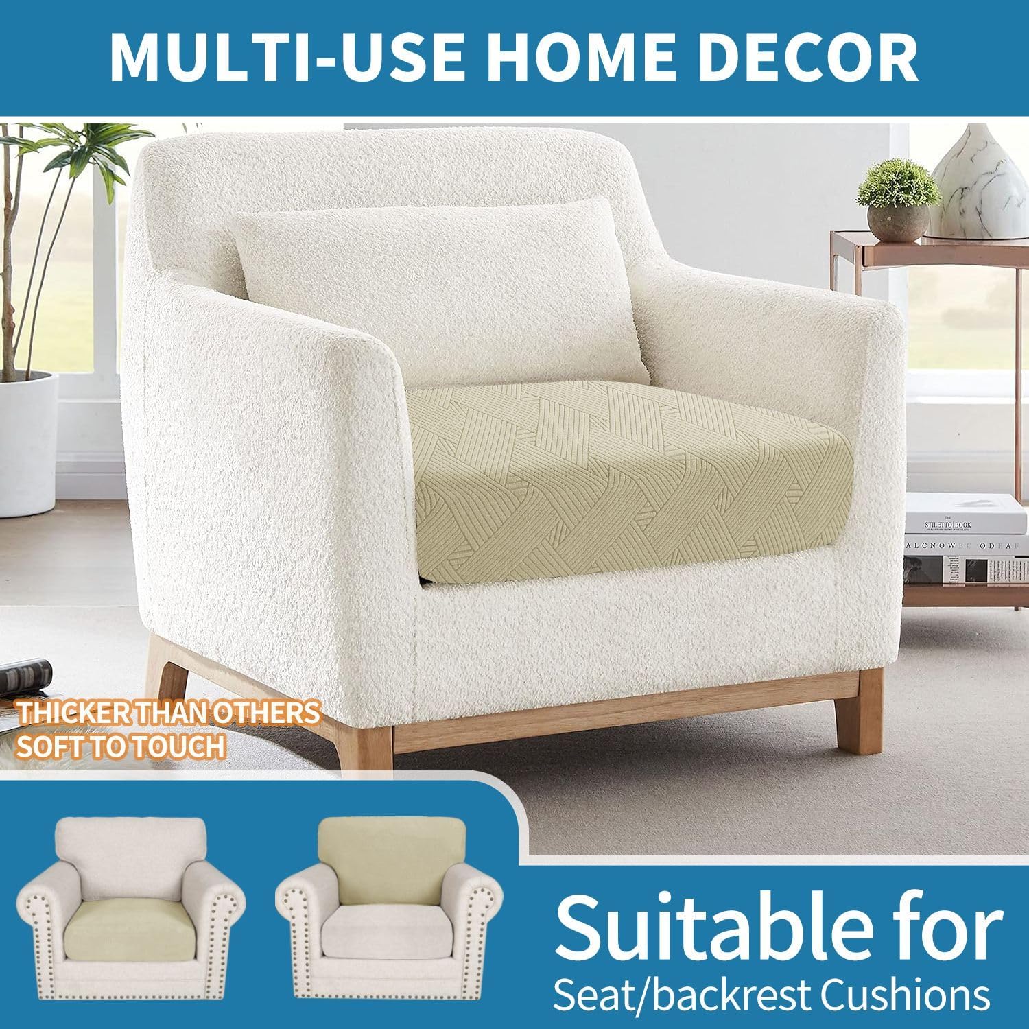 Detalle 2 de Ystyle Copriseduta Divano Elasticizzato 1 Posto Beige