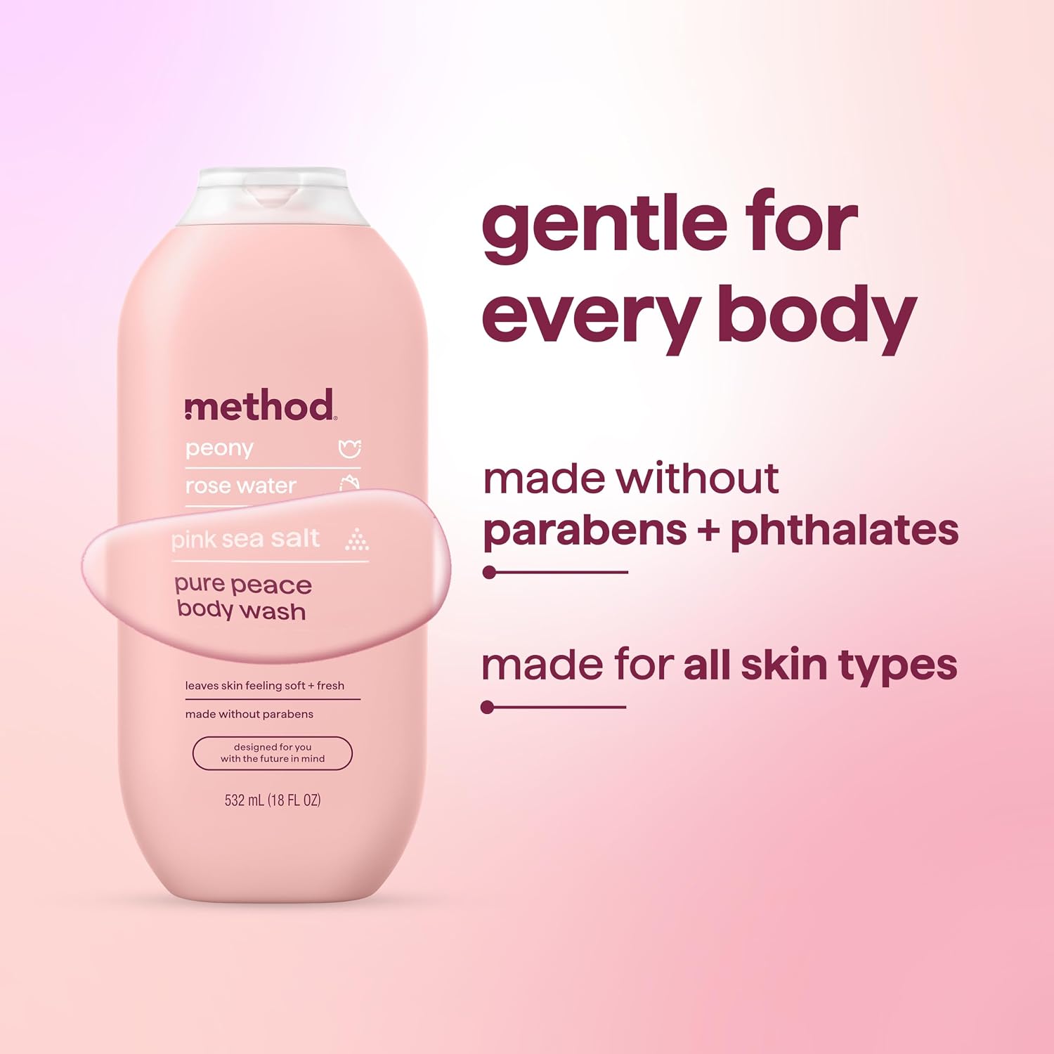 Thumbnail 5 de Method Body Wash, Pure Peace (3-Pack) — Paraben & Phthalate Free Detoxifying Gel Soap, 18 oz Bottles