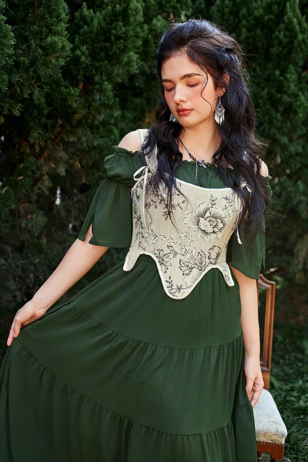 Detalle de Scarlet Darkness Corset Top with 21 Plastic Bones