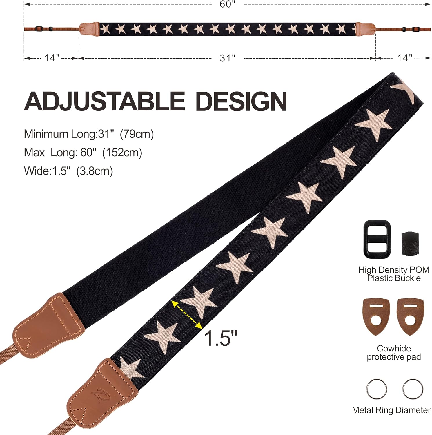 Thumbnail 6 de Padwa Pentagram Camera Strap 1.5in