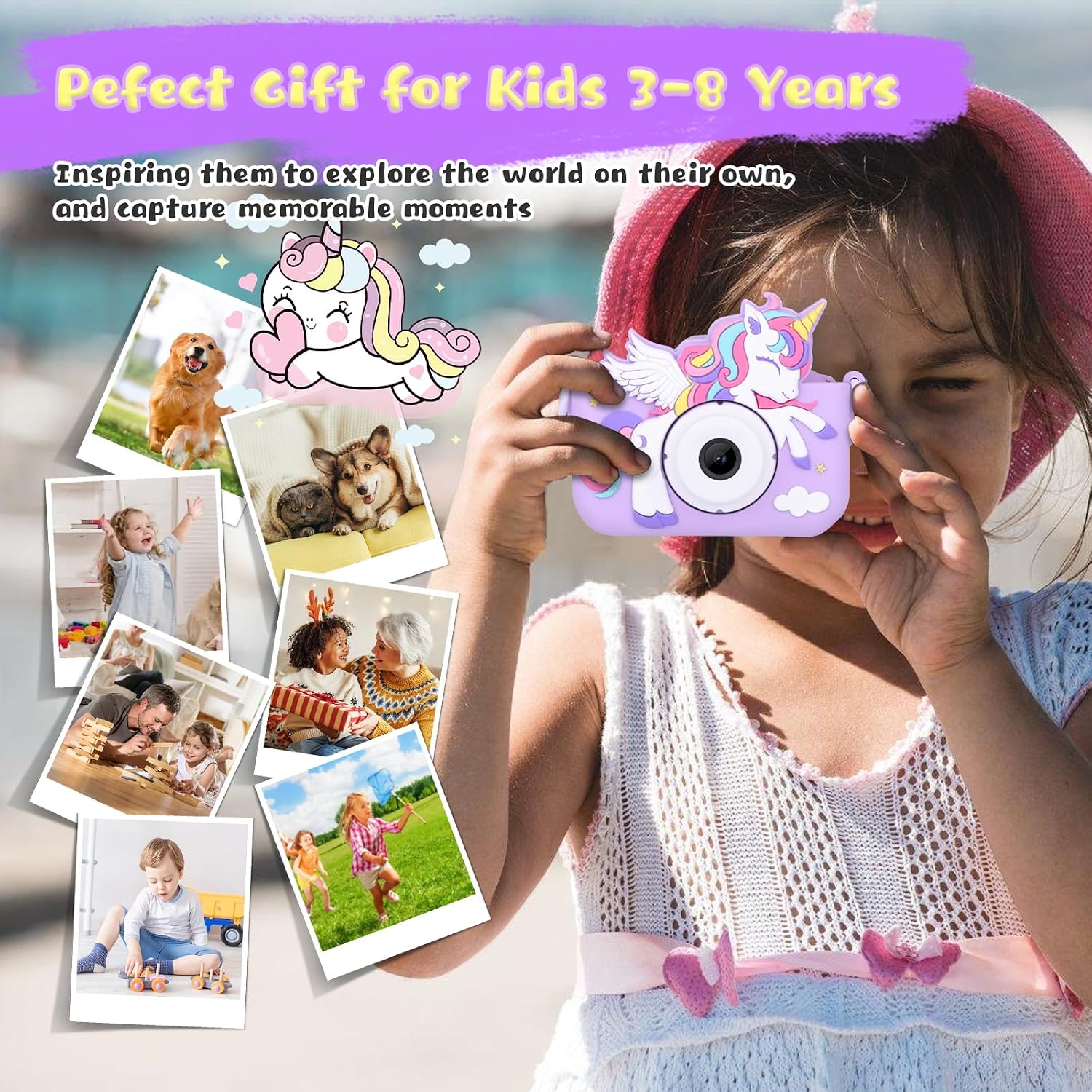Detalle de Envyvip Unicorn Toys Camera HD 1080P 32GB