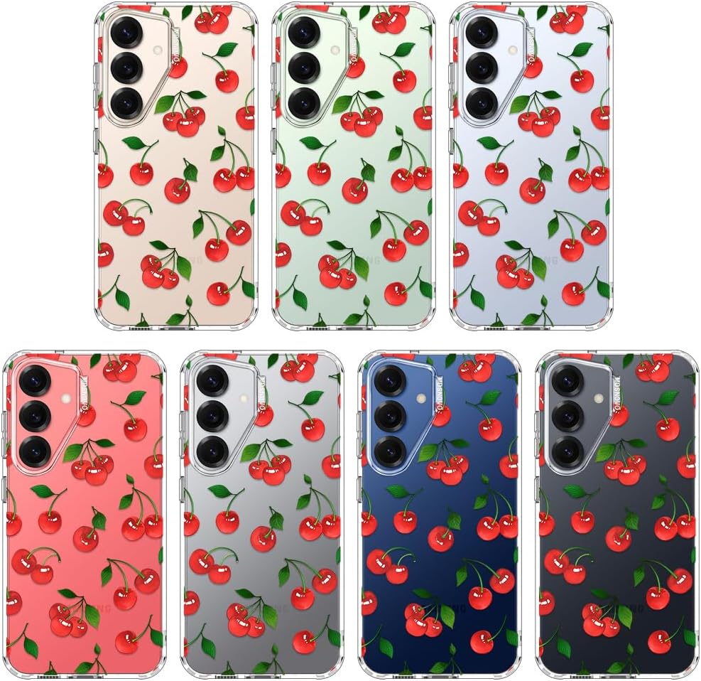 Thumbnail 2 de MOSNOVO Case for Samsung Galaxy S25 Plus / S24 Plus – Buffertech Shock-Absorbent Dual-Layer Case with Clear TPU Bumper (Cherry)