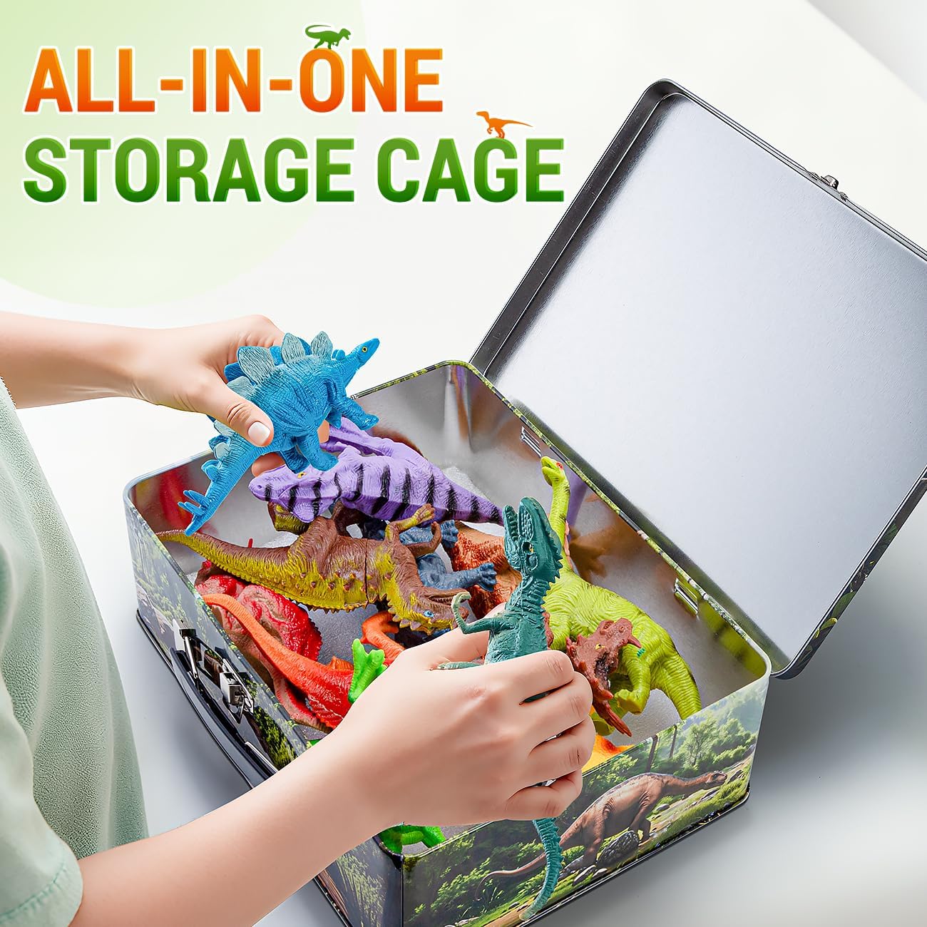 Detalle de HahaGift Dinosaur Toys 12PCS metal box