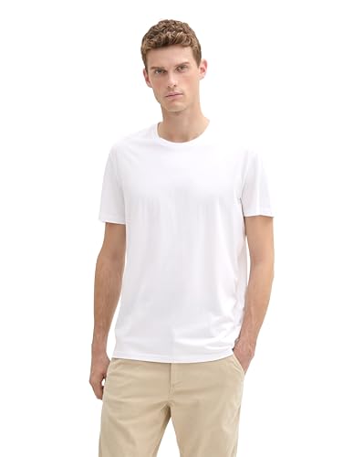 Thumbnail 4 de TOM TAILOR Herren T-Shirt Doppelpack Rundhalsausschnitt, Weiß, XX-Large