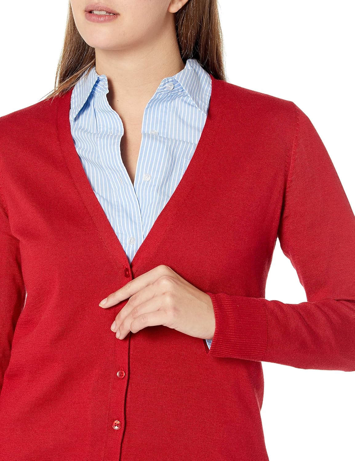 Detalle 2 de Amazon Essentials cardigan leggero da donna con girocollo e bottoni