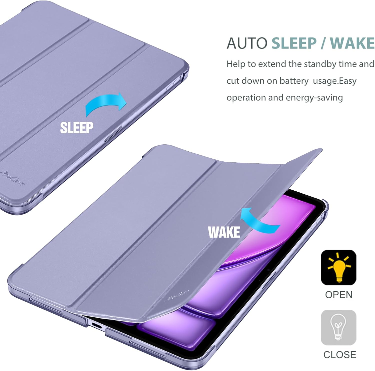 Thumbnail 6 de ProCase Smart Case Hard Back for iPad Air 11-inch (M4/M3/M2) & iPad Air 10.9-inch (4th/5th) – Purple